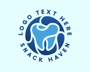 Blue Dental Tooth logo design