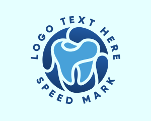 Blue Dental Tooth logo design