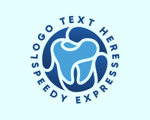 Blue Dental Tooth logo design