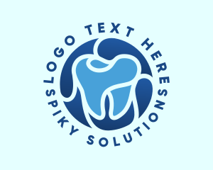 Blue Dental Tooth logo design