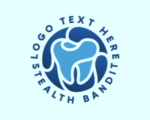 Blue Dental Tooth logo design