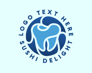 Blue Dental Tooth logo design