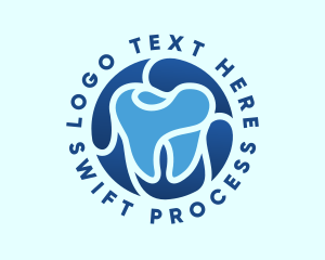 Blue Dental Tooth logo design