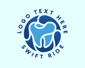 Blue Dental Tooth logo design