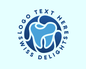 Blue Dental Tooth logo design