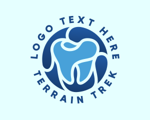 Blue Dental Tooth logo design