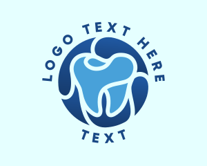 Blue Dental Tooth logo design