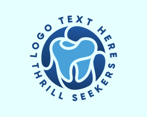 Blue Dental Tooth logo design