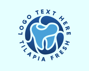 Blue Dental Tooth logo design