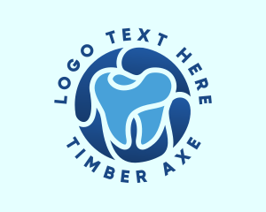 Blue Dental Tooth logo design