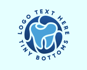 Blue Dental Tooth logo design