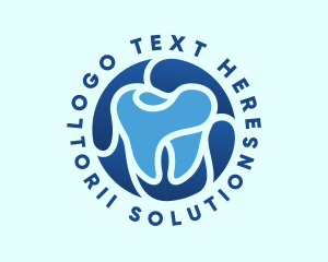 Blue Dental Tooth logo design