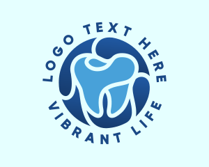 Blue Dental Tooth logo design