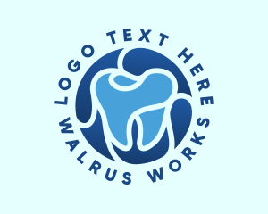 Blue Dental Tooth logo design