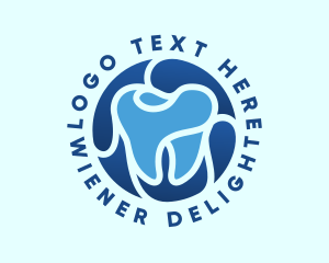 Blue Dental Tooth logo design