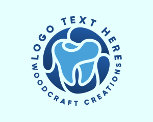 Blue Dental Tooth logo design