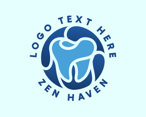 Blue Dental Tooth logo design