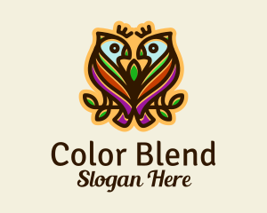 Colorful Tropical Parrot Birds logo design