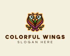 Colorful Tropical Parrot Birds logo design