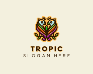 Colorful Tropical Parrot Birds logo design