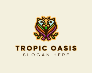 Colorful Tropical Parrot Birds logo design