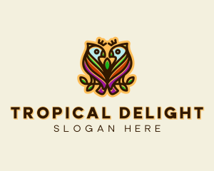 Colorful Tropical Parrot Birds logo design