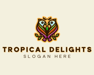 Colorful Tropical Parrot Birds logo design