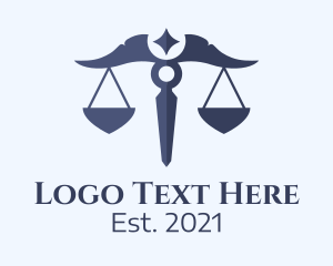Star Gazing - Libra Zodiac Scale logo design