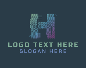 Screen - Modern Glitch Letter H logo design