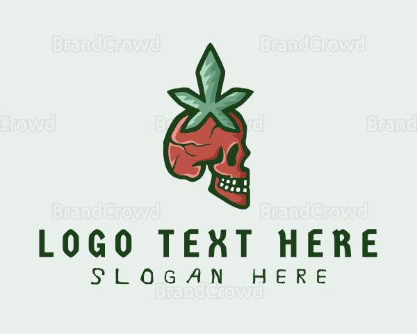 Skull Head Weed Logo
