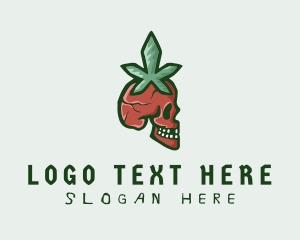 Weed - Skull Head Weed logo design