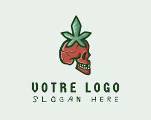 Hip Hop - Skull Head Weed logo design