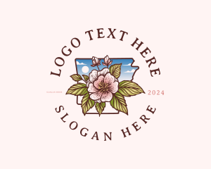 Arkansas Blossom Flower Logo