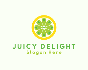 Juicy - Lemon Location Pin logo design