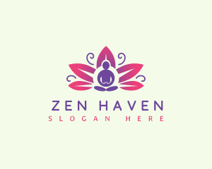 Flower Yoga Zen logo design