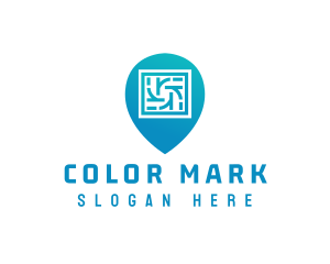 Marker - Gradient Locator Letter R logo design