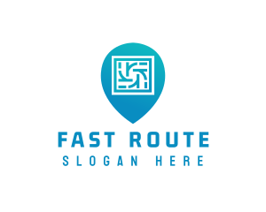 Route - Gradient Locator Letter R logo design