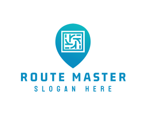 Gradient Locator Letter R logo design
