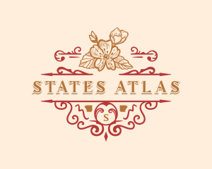 State Flower Ornament logo design