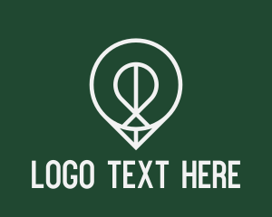 Mint Green - Eco GPS Location Pin logo design