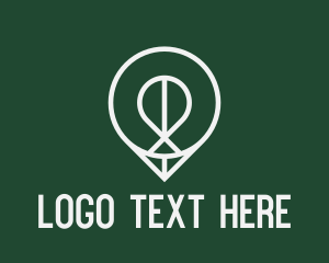 White - Eco GPS Location Pin logo design