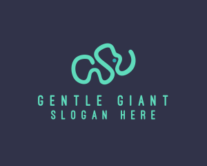 Elephant - Wildlife Elephant Doodle logo design