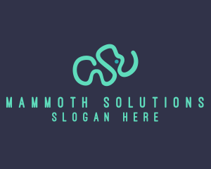 Mammoth - Wildlife Elephant Doodle logo design