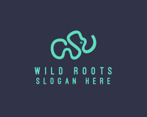 Wildlife Elephant Doodle logo design