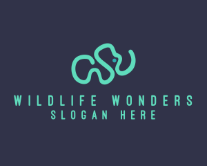 Wildlife Elephant Doodle logo design