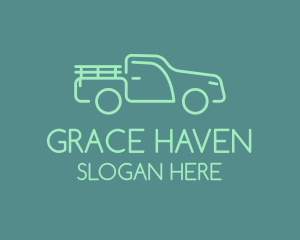 Tow Truck - Green Farm Pickup Truck logo design