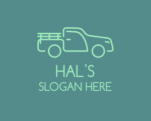 Tow Truck - Green Farm Pickup Truck logo design