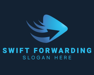 Forwarding - Blue Arrow Forwarding logo design