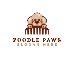 Poodle Dog Comb logo design