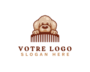 Fur - Poodle Dog Comb logo design